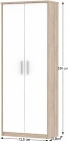 Irodai összeállítás, sonoma tölgyfa/fehér, JOHAN 2 NEW