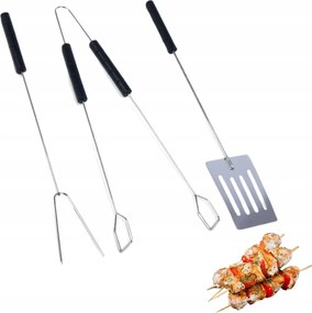 Grill Szerszám Készlet Grill Lapát Villa Fogó Fém Erős