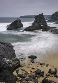 Poszter 21x29,7cm Bedruthan Steps Cornwall tengerpart 3, Assaf Frank