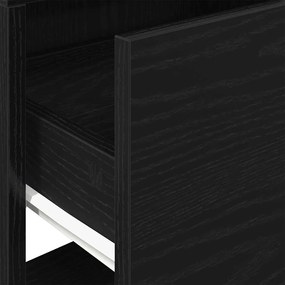 éjjeliszekrények fiókos 2 db fekete tölgy 51 x 31 x 47 cm