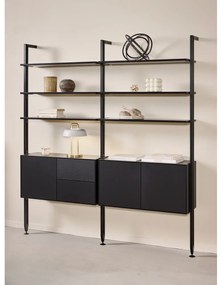 Fekete könyvespolc tölgyfa dekorral 98x210 cm Edge by Hammel – Hammel Furniture