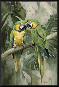 Poszter Keret Alumínium Természet Madár Papagáj Ara Fa Pálma Monster 40x60