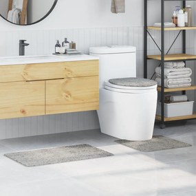 Csúszásmentes fürdőszőnyeg készlet 3 pcs Szürke 50 x 50 cm PP