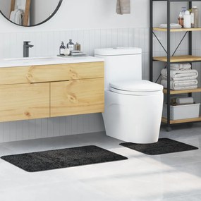 Csúszásmentes fürdőszőnyeg készlet 2 pcs Sötétszürke PP