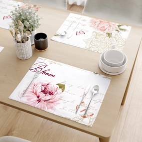 Goldea pamut reggeliző alátét - pünkösdirózsa mintás - 2db 30 x 40 cm