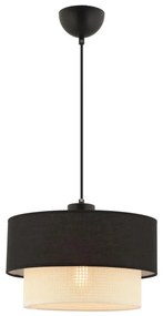 Zsinóros csillár ECHO 1xE27/60W/230V fekete/krémszínű