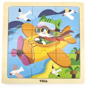 Fa képes kirakó puzzle Viga 9 db Repülőgépek