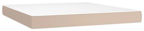 cappuccino színű műbőr rugós ágy matraccal és LED-del 180x200cm
