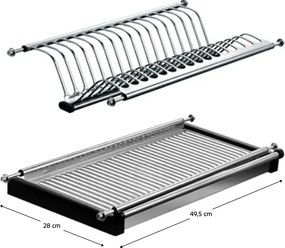 Edényszárító felső szekrénybe, rozsdamentes acél, KAPIO TYP 1