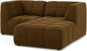 Mustársárga bársony sarokkanapé (jobb oldali-heverő résszel) Aloha – Makamii