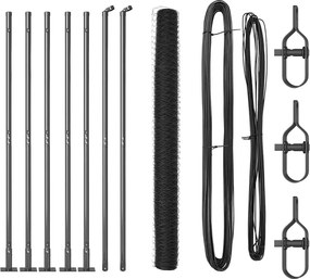 vidaXL Kerítésoszlop Szürke 10 x 1,6 m (36 mm háló) Acél és PVC