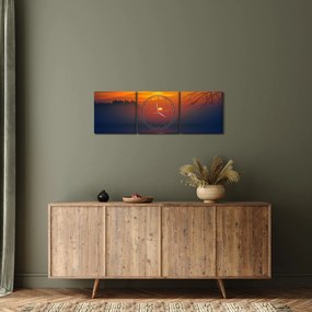 Híd képe naplementekor (órával) (90x30 cm)