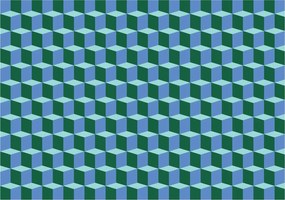 Fotótapéta Geometrikus illúzió kocka kék-zöld 312x219 +ragasztó