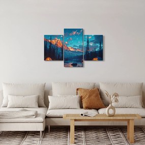 Kép - Kempingezés a hegyekben (90x60 cm)