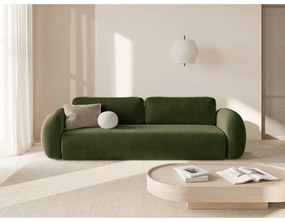 Zöld bársony kinyitható-tárolóhelyes kanapé 262 cm Tonale – Cosmopolitan Design