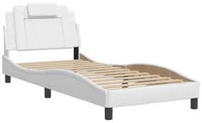 fehér műbőr ágykeret Viana matrac nélkül 90 x 200 cm