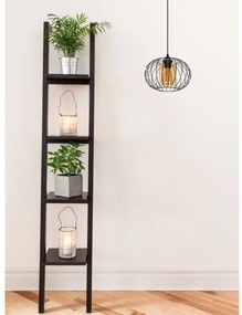 Csillár zsinóron CORRINI 1xE27/60W/230V átm. 25 cm fekete/bézs