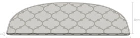 Krémszínű lépcsőszőnyeg szett 16 db-os 20x65 cm Madalyon – Vitaus