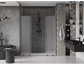 Mexen Velar Duo, tolózuhanyajtó nyitáshoz 180 cm, 8 mm-es matt üveg, polírozott grafit, 871-180-000-32-95