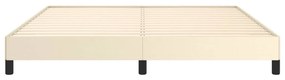 krémszínű műbőr ágykeret 180x200 cm