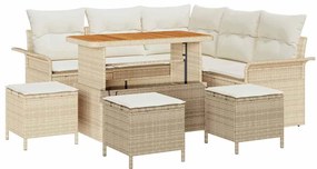 vidaXL Kerti Kanapé Szett párnával tárolóval 9 pcs Beige és krém