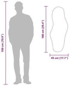 aranyszínű falitükör 100x45 cm