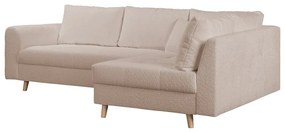 Bézs buklé sarokkanapé (jobb oldali) Ariella – Ropez