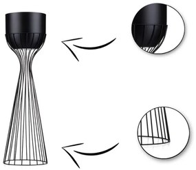 Fém virágcserép LOFT 56x20 cm fekete