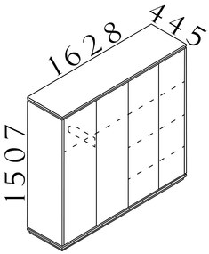 Creator magas gardrób 162,8 x 44,5 x 150,7 cm, fehér / antracit