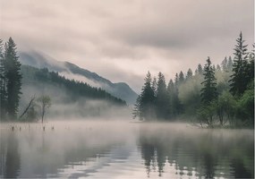 Divatos Flizelin Tapéta Fali Furnér Hangulatos tó 312x219 Ragasztó