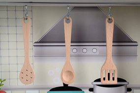 Fából készült játékkonyha gyerekeknek LED világítással, kiegészítőkkel és hangeffektekkel