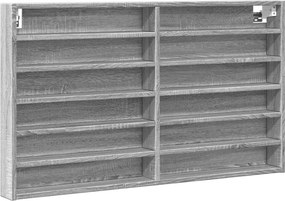 vidaXL szürke sonoma színű szerelt fa vitrinszekrény 100 x 8,5 x 58 cm