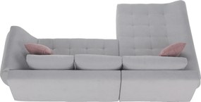 Ülőgarnitúra, világosszürke/púderrózsaszín, szövet, balos, BRATO