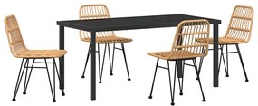 vidaXL Kert étkező szett 5 pcs Barna Porszórt acél