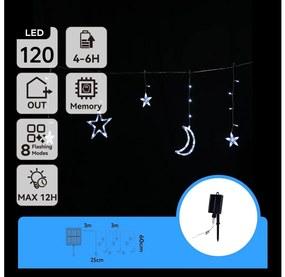 Aigostar - LED napelemes karácsonyi fényfüzér 120xLED/8 üzemmód 3x0,6m 500 mAh IP65 hideg fehér