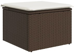 8 darabos kerti kanapé szett párnákkal Barna polyrattan, 2 személyes kerti kanapé párnákkal Barna polyrattan