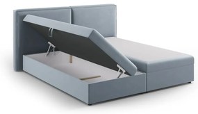 Világoskék ágyneműtartós boxspring ágy 180x200 cm Arendal – Cosmopolitan Design