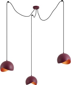 Design Piros Függőlámpa Opálüveggel 3-lámpás - Tulip