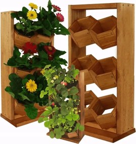 Gyógynövényes fa vertikális álló virágágyás 6 cserépben herbárium Eko