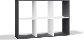 Aldabra Malax 2x3 polc, 110x75x30 cm, antracit-fehér