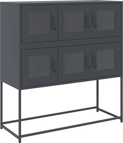 vidaXL antracit hidegen hengerelt acél tálalószekrény 100,5x39x107 cm