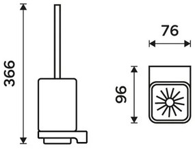 NIMCO MAC 29094CN-90 - Falra szerelhető WC kefe MAYA matt üveg/matt fekete