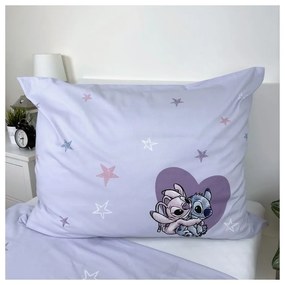 Egyszemélyes pamut gyerek ágyneműhuzat 140x200 cm Lilo and Stitch "Heart" – Jerry Fabrics