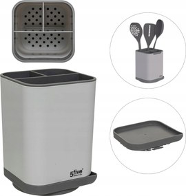 Csepegtető Evőeszköztartó Szürke konyhai eszköztartó 13x18,7 cm