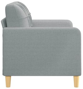 kétszemélyes világosszürke szövetkanapé 120 cm