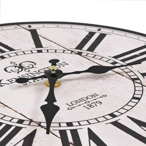 Vintage stílusú konyhai falióra london mintával, 30 cm átmérőjű