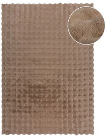 Barna szintetikus szőrme szőnyeg 80x150 cm Waffle Faux Fur – Flair Rugs