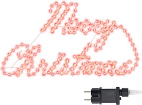 vidaXL Karácsonyi tábla 216 LED-del Piros 99 x 55 x 13 cm Vas