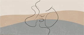 Kép - Line art csók (120x50 cm)