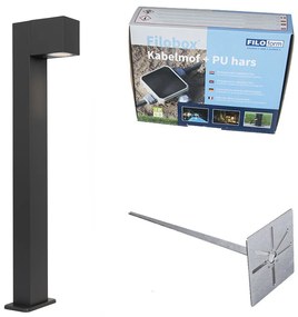 Ipari kültéri állólámpa sötétszürke 65 cm IP44 - Baleno